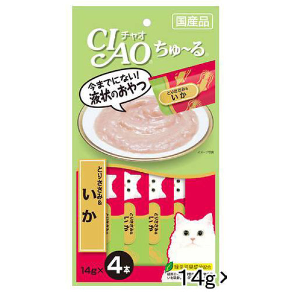 CIAO chura Chicken and Squid (14 g x 4 pieces) 雞肉+魷魚醬 (14gX 4塊) X 6